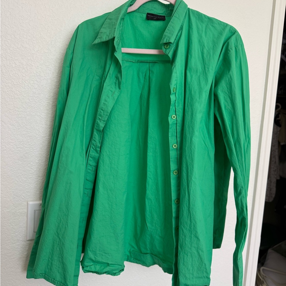 White Fox Boutique Green Button Down Shirt